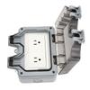 Outdoor IP66 Waterproof Wall Power Socket 2 Sockets Rainproof Charging Outlet   15A