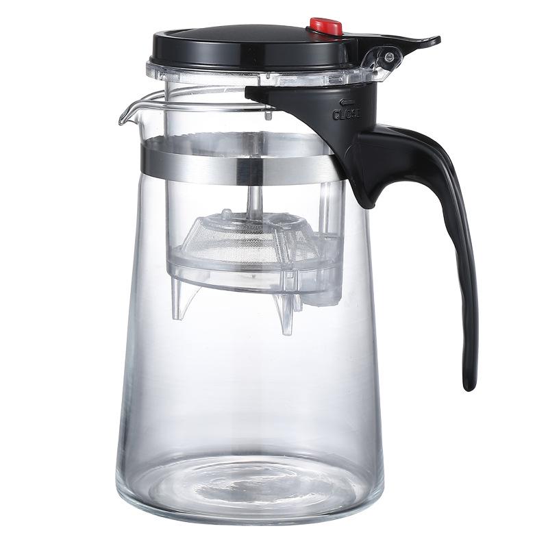 Elegant Glass Teapot Set with Detachable, Washable, Heat-Resistant Filter, and Gift Cup - Customizable Logo Option