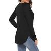Women's Fashion Long Sleeve T-shirt Round Neck Basic Loose Waist Top