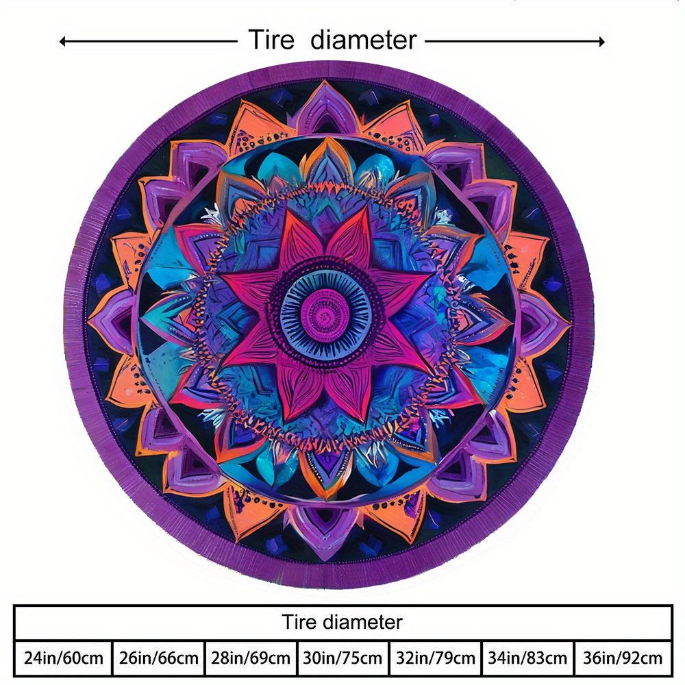 Bohemian-Style Mandala Pattern Car Tire Cover, High Elasticity Design, Portable & Multiple Sizes Available