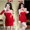 Pure Desire Style Sexy Christmas Clothing Dress Women's Autumn and Winter Suspender Skirt New Small Man Battle Coat Red Short Skirt