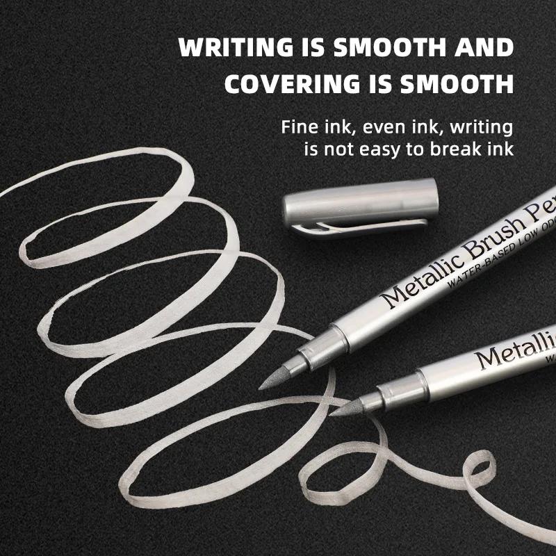 Złoty Srebrny Metaliczny Marker Wodoodporny Trwały Marker do Malowania Kamienia, Kubka, Ceramiki, Szkła DIY Materiały Malarskie