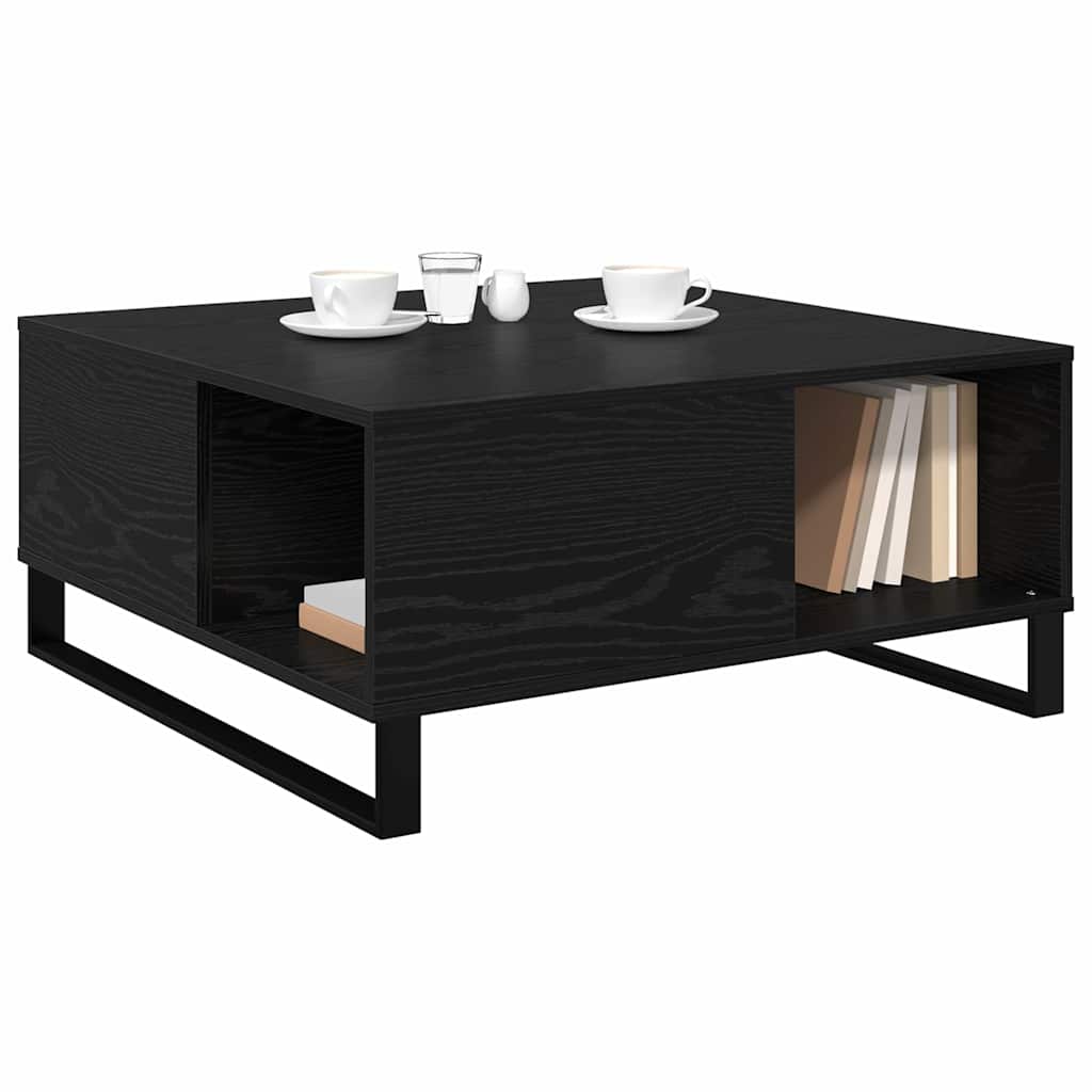 Coffee Table Black Oak Look 80 x 80 x 36.5 cm Wood Based Panel