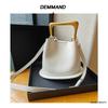 2024 Retro Echte Leder Bucket Bag mit Holzgriff - Einzigartiges, Vielseitiges Design