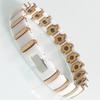 Rose Gold Color Steel White/Black Ceramic Chain Link Bracelet for Men Women Bio Germanium Magnetic Wristband Femme Jewelry