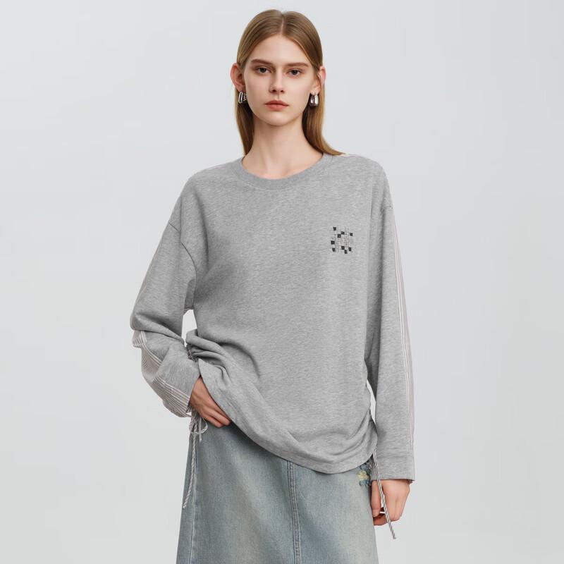 

Elva Island Women s Round Neck Patchwork Long Sleeve Sweatshirt M
