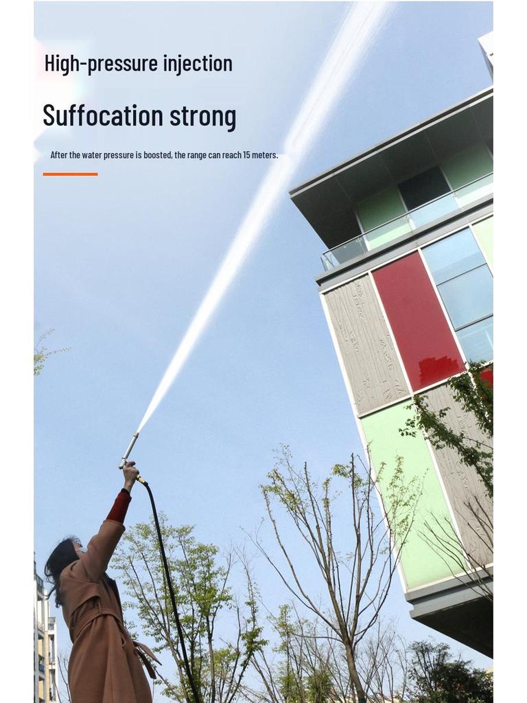 High-Pressure Car Wash & Garden Hose Nozzle with Brush - Multi-functional for Rinsing, Watering, and Cleaning.