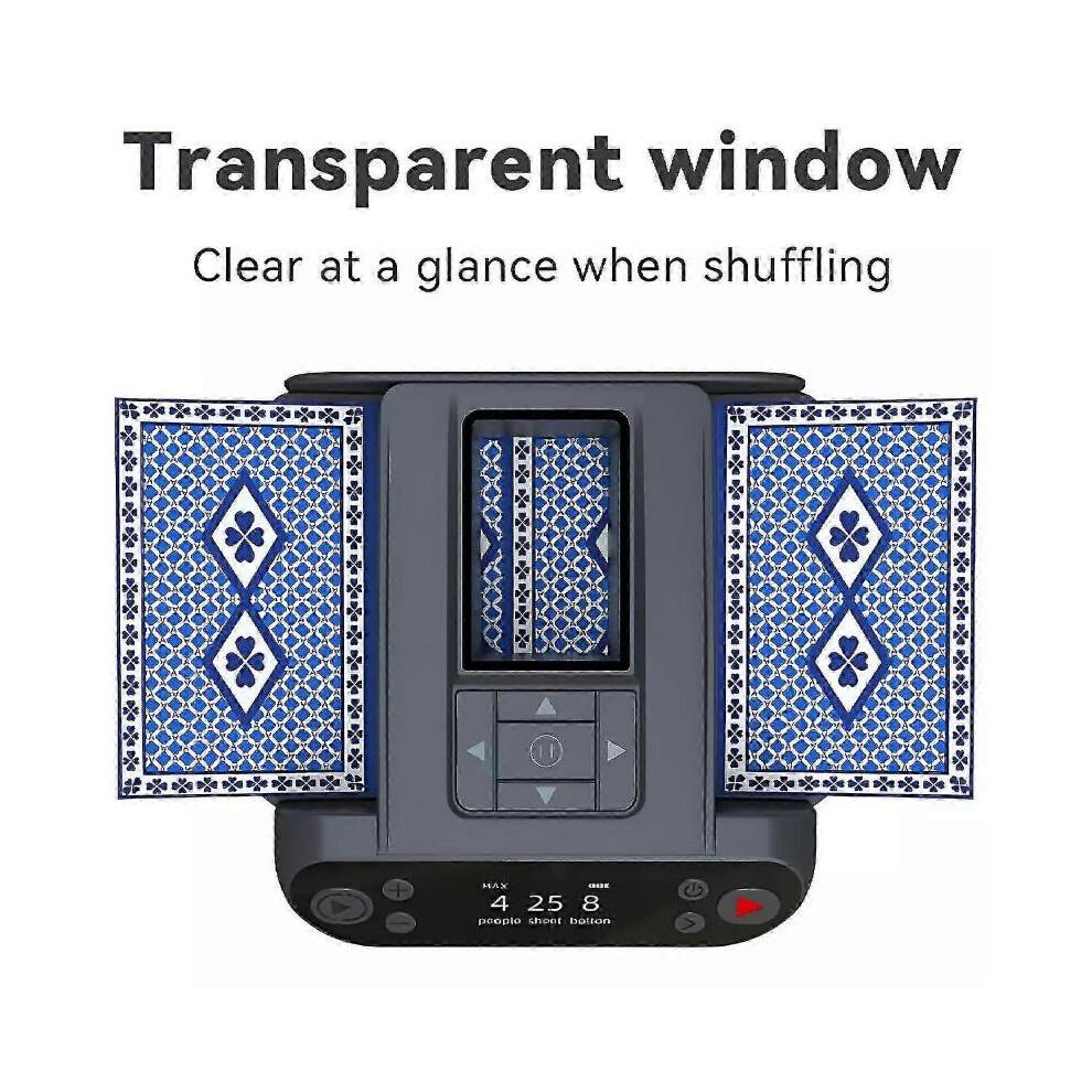 2-in-1 Automatic Card Shuffler Dealer Machine 360 Rotating 2 Decks Portable Silent Card Shuffler for Texas Hold'em-Fian