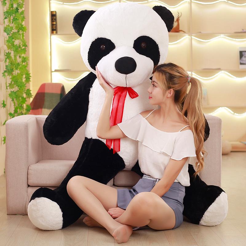 Black And White Giant Panda Bear Doll Plush Toy Large Sleeping Pillow Hug Bear Rag Doll Birthday Gift