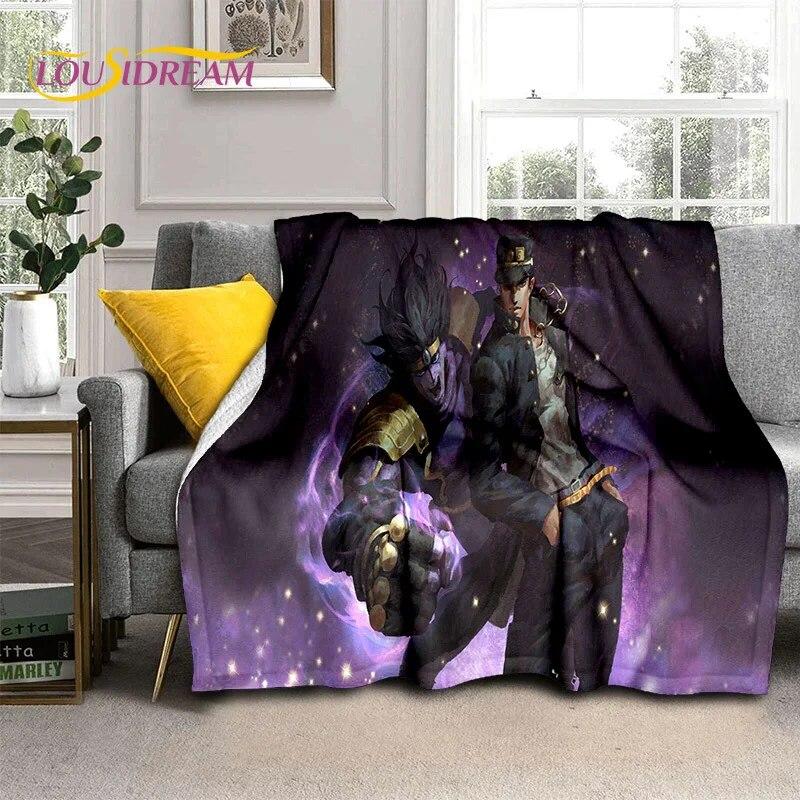 Jojo Bizarre Adventure Cartoon Anime Decke, weiche Überwurfdecke für Zuhause, Schlafzimmer, Bett, Sofa, Picknick, Reisen, Büro, Decke, Kind