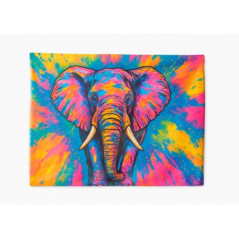 A colorful elephant tapestry 75x100 чёрный