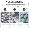 DIY Frameless Pearl Painting Kit Blue Vase Flowers 3D Shiny Bead Art Canvas Relaxing Creative Craft for Home Wall Decor Gift