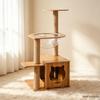 Compact Cat Tree with Bed & Space Capsule - Space-Saving Sisal Climbing Frame for Cats