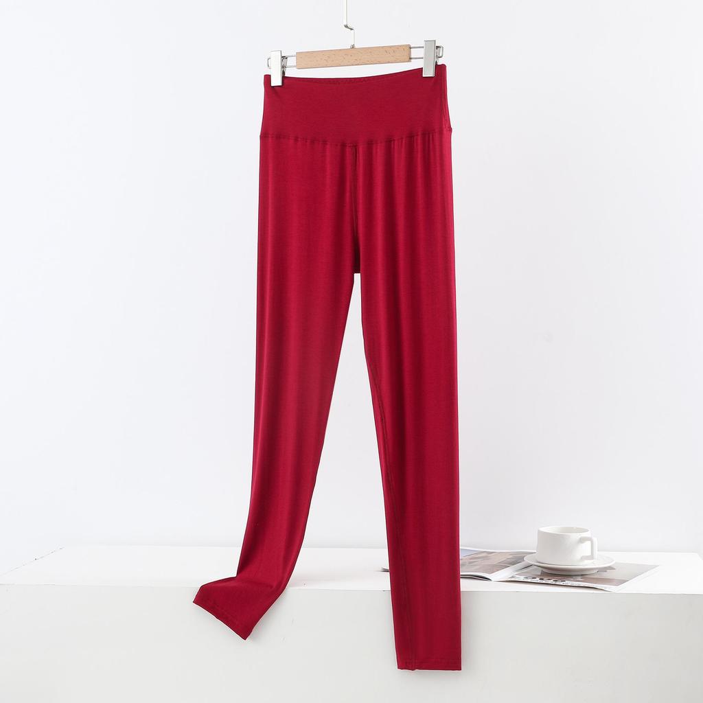 Women's High-Waisted Modal Leggings - Slimming, Skin-friendly, Plus Size, Form-fitting Pants for Spring and Autumn.
