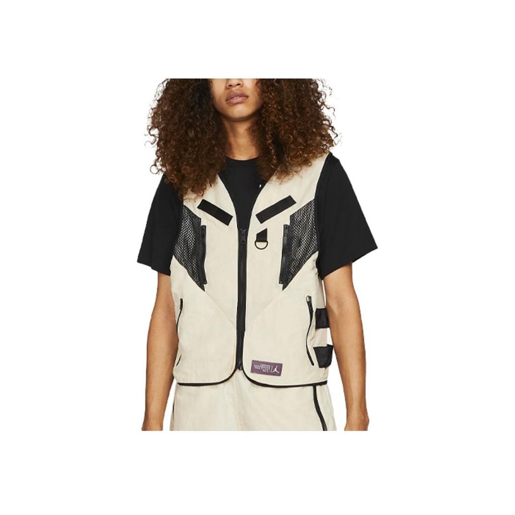 Jordan Woven Mesh Patchwork Breathable Utility Vest Men Vests Beach-Light-Yellow CZ4819-234