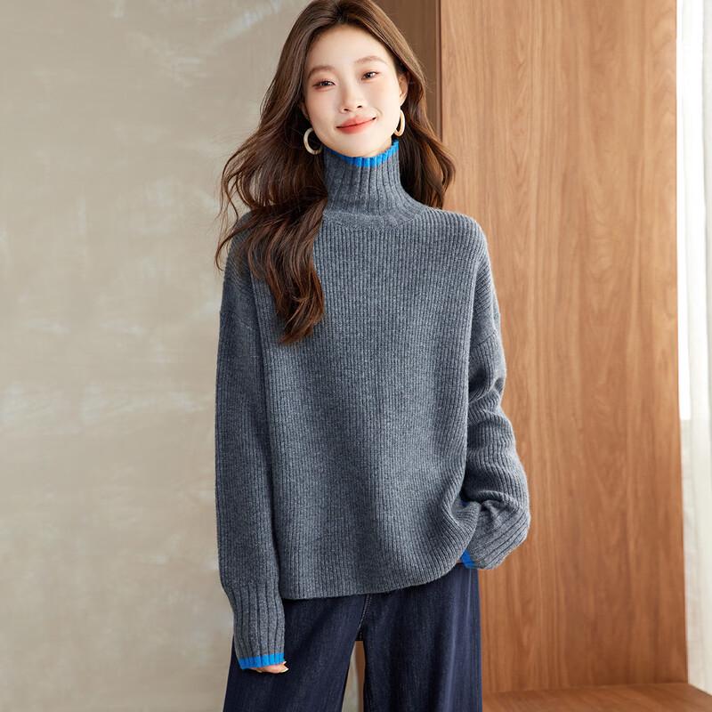 Women s Premium High-Neck Thick Wool Sweater One Size