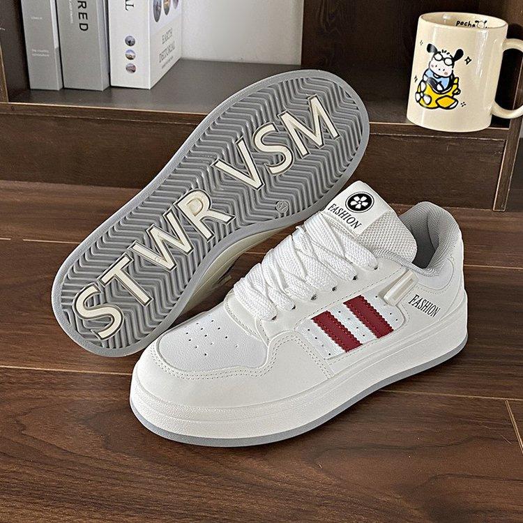 2025 spring and autumn new flat baseplate shoes versatile couple bread shoes Korean version of students low-top sports and leisure shoes