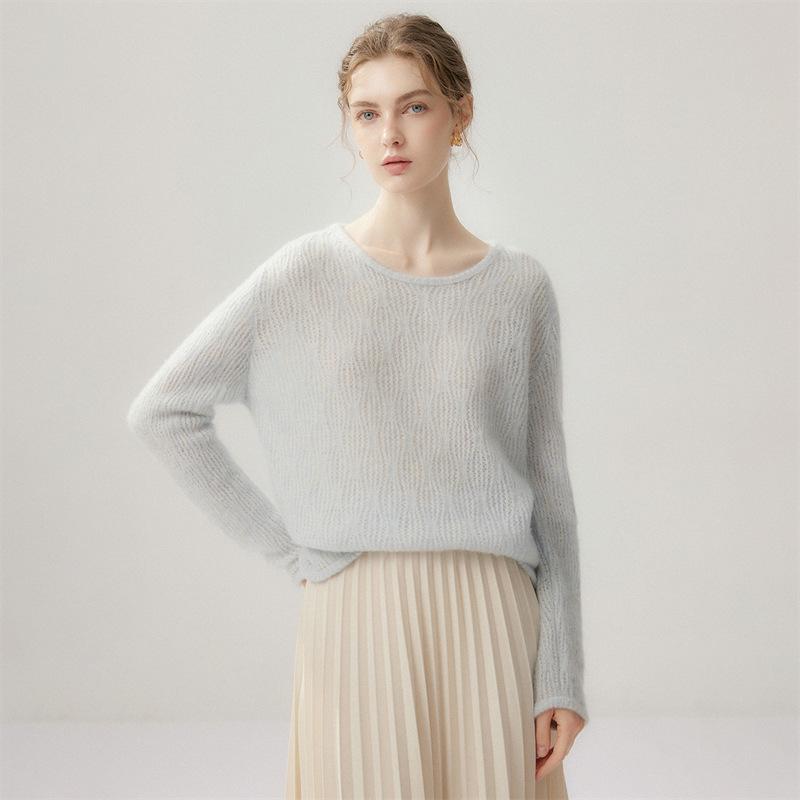 Lekasha Cashmere Goat Five-Needle Round Neck Sweater - Autumn/Winter Knitwear Pullover
