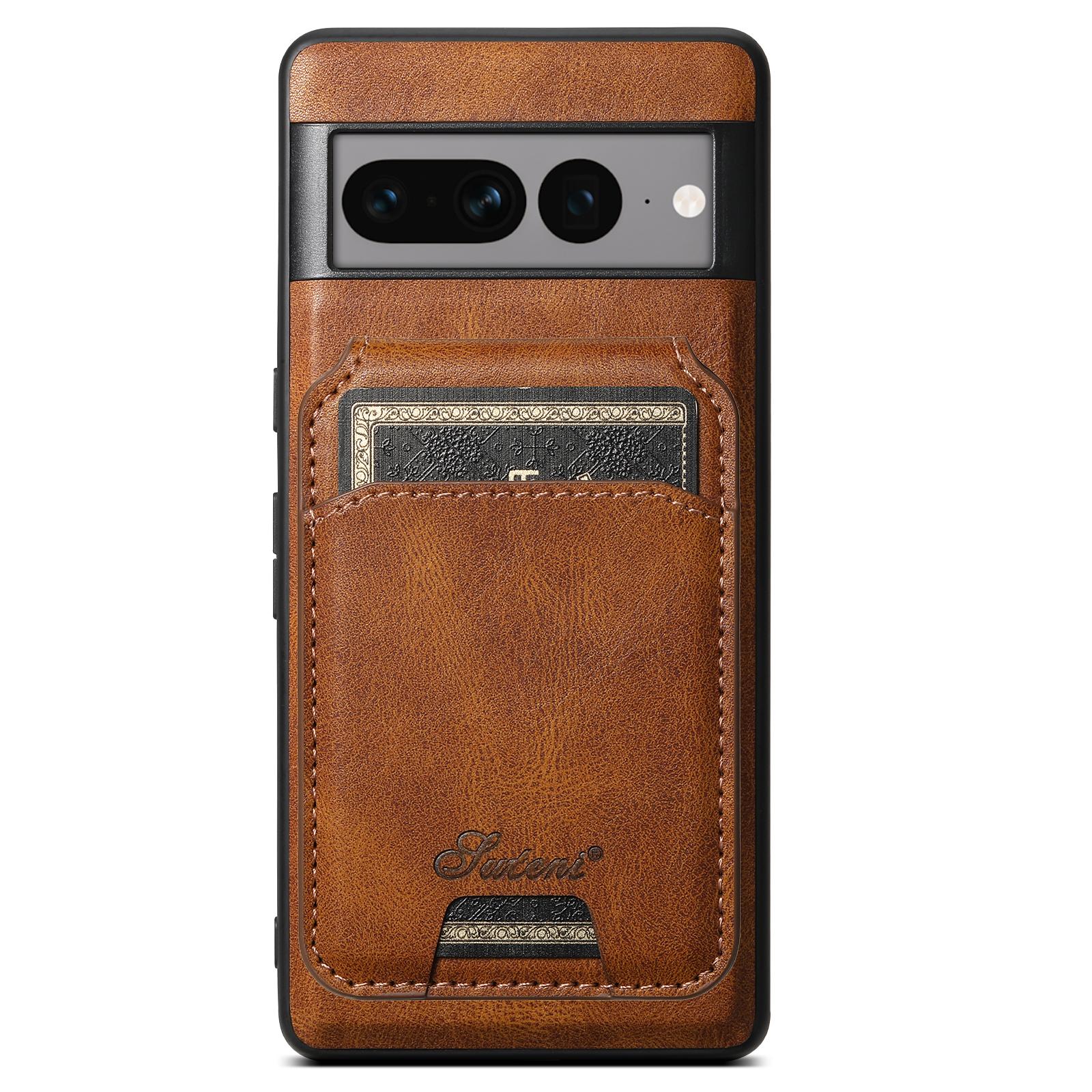 

SUTENI H15 For Google Pixel 8 Pro Case 2-in-1 Magnetic Detachable Phone Cover with Card Holder Brown