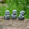 Zen Garden Animal Monk Resin Statue Stone Decor for Outdoor Meditation Home Spiritual Ambiance