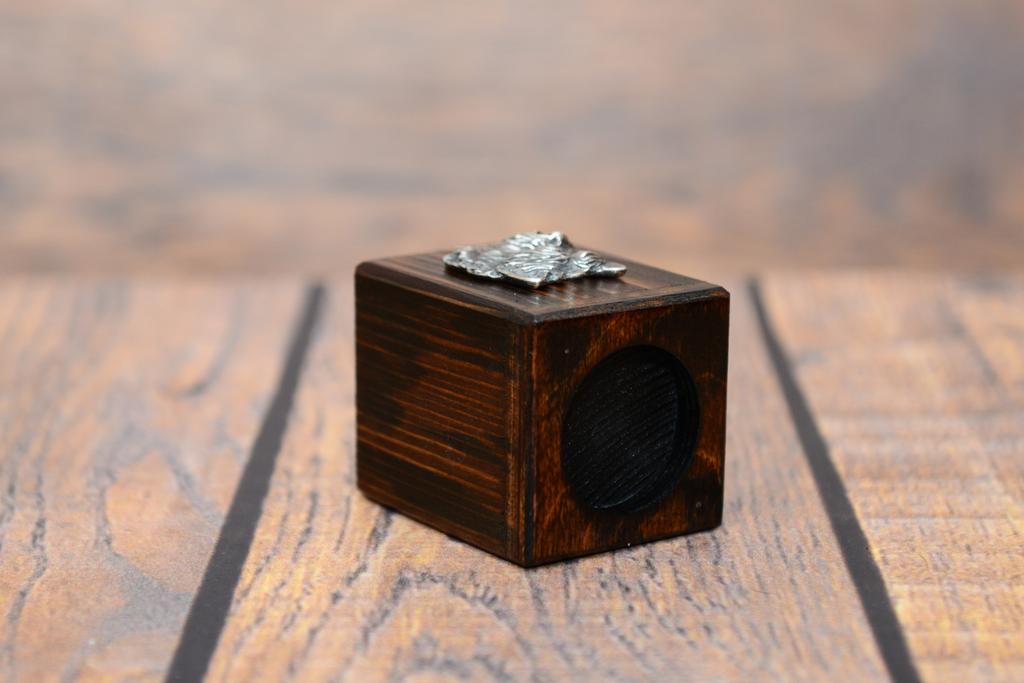 Cairn Terrier - wooden candle holder with a dog, a unique souvenir after losing a dog, a handicraft from the Art-Dog brand