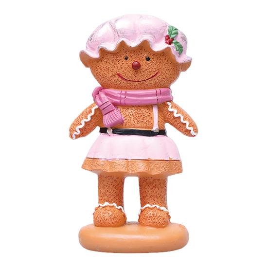 Gingerbread Man Figurine Christmas Resin Gingerbread Statue with Dress/Suit Holiday Tabletop Ornament for Home Kitchen Mantel Decorations