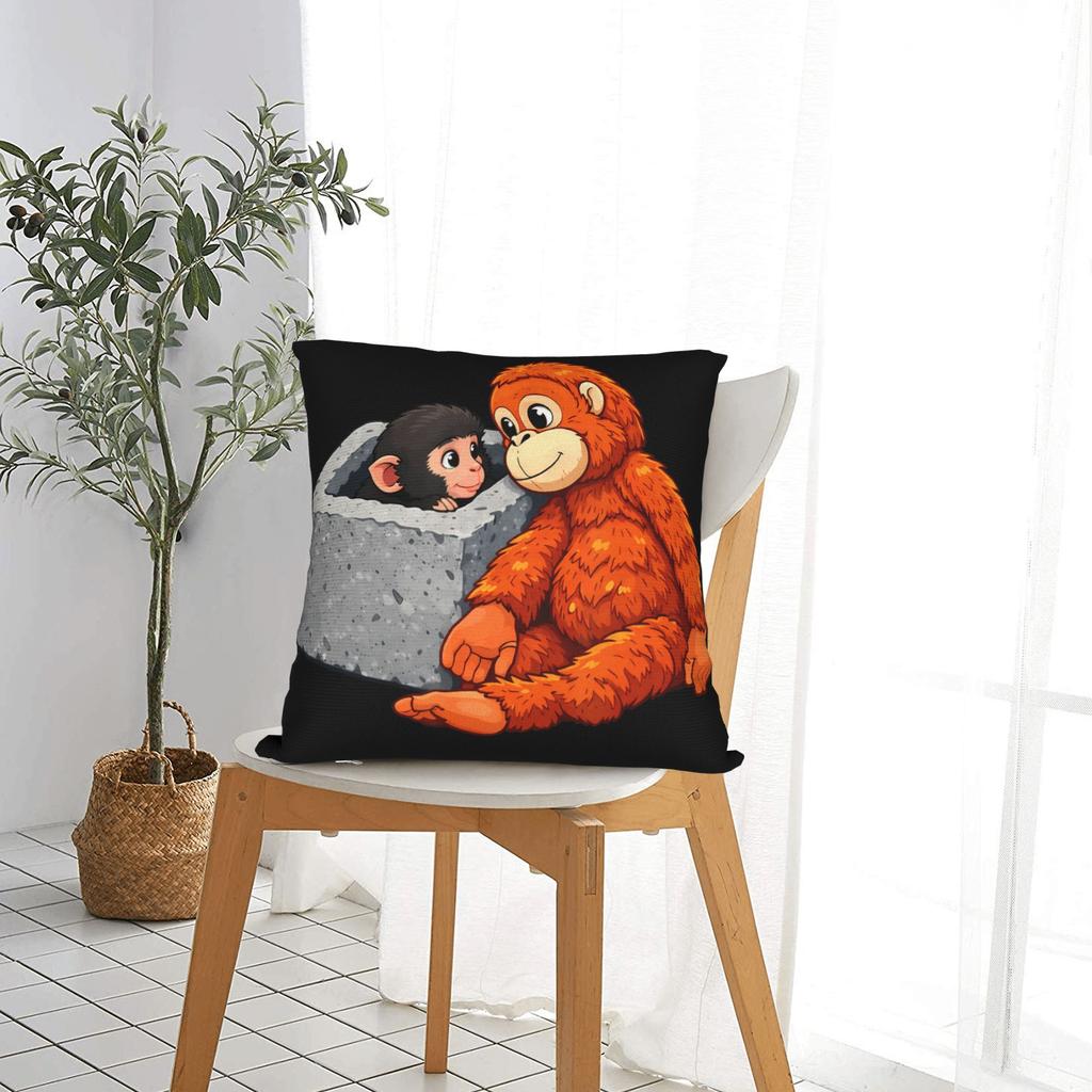 Baby Monkey Punch Pillow Case Custom Pillow Cover Novelty Pillowcases For Sofa Couch Bed Living Room