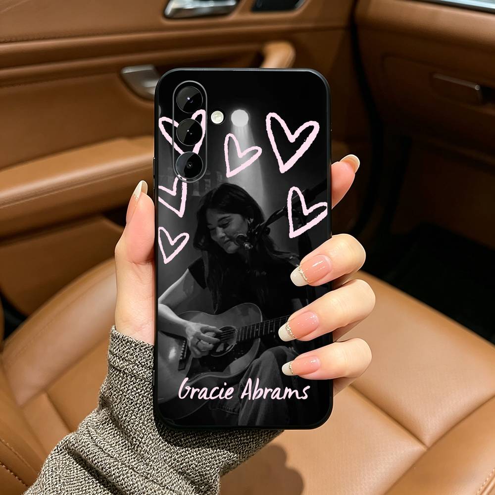 Pop singer-Gracie-A- Abrams Black Soft Silicone Phone Case for Samsung Galaxy A73, A71, A72, A70, A53, A52, A51