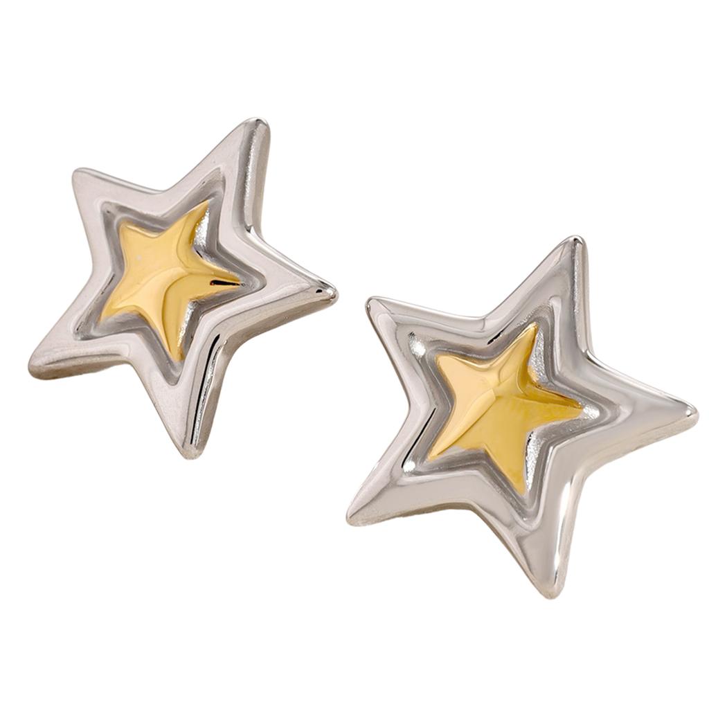 Geometric Gold and Silver Tone Studs Earrings for Women Fashion Vintage Texture Ear Accessories Lightweight Jewelry