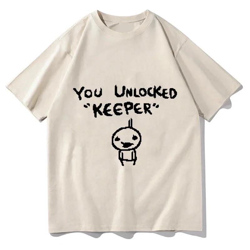 Hip Hop Binding of Isaac Print Tshirt Unisex Women Oversized You Unlocked Keeper T Shirt Cotton Tee Hip Hop Tshirt Tops Streetwear