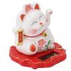 3in Solar Waving Cat Ornament ABS Light Operated Lucky Cat Decor  Outdoor Porch Display Piece