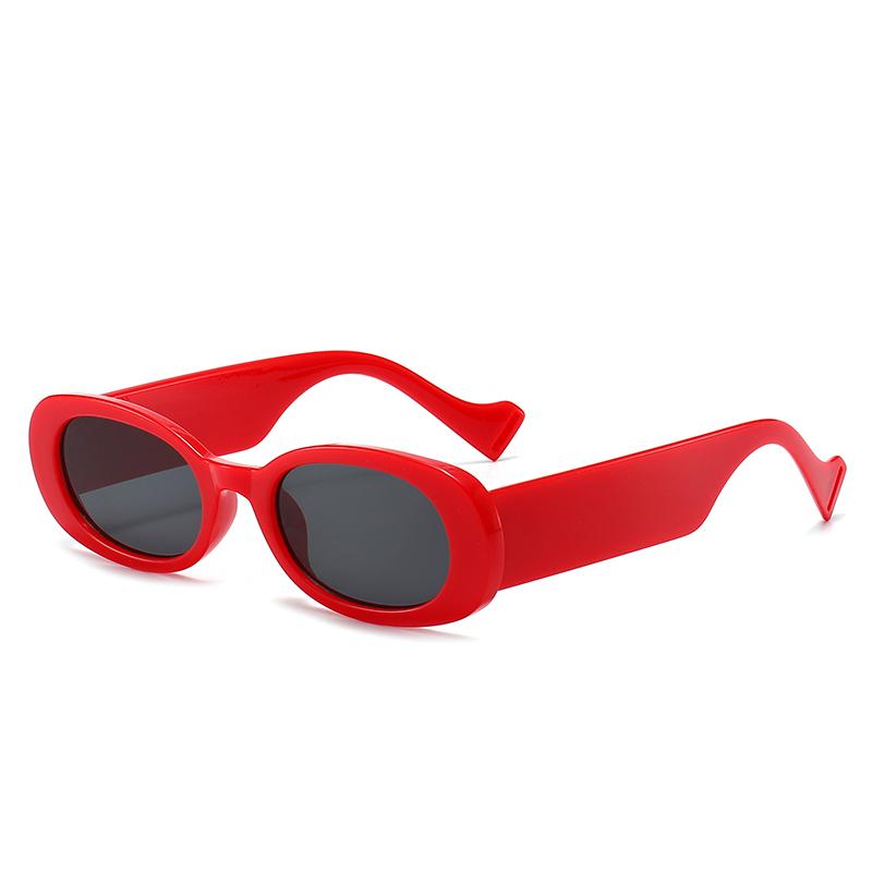 

New Vintage Oval-shaped Sunglasses In Multiple Colors, High-end European-style Fashionable Sunglasses 5239 красный