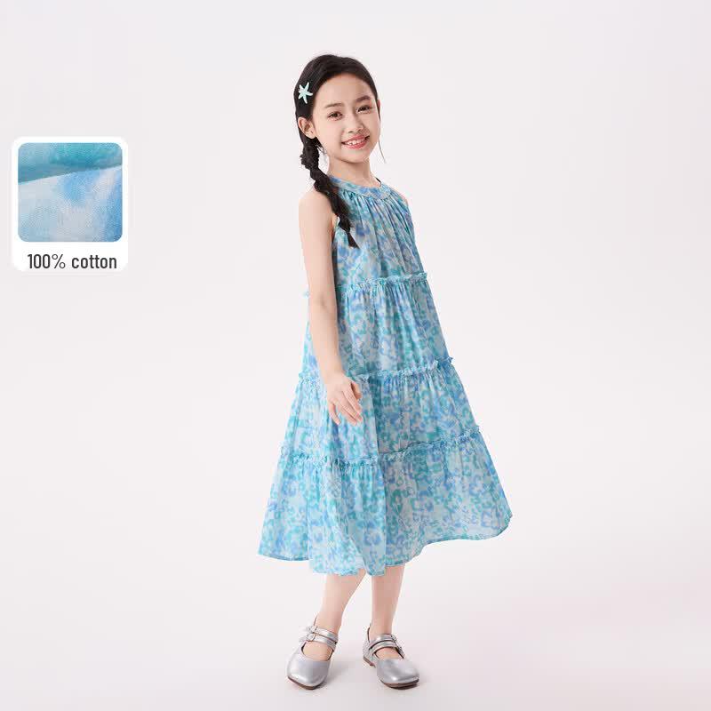Girls  Halter Neck Floral Tiered Princess Dress 160