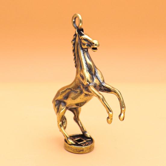 Keychain Brass Horse Design Decorative Keychain The Year of Horse Key Holder Bags Cars Wallets Accessories