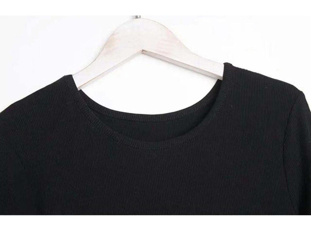 Women's Elegant Mid-Length Black Dress - 2025 Autumn New Style, Slimming Pleated Skirt, Long Sleeve Versatile Design
