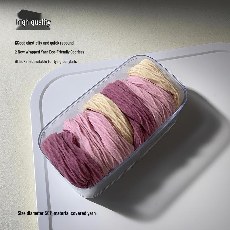 High Elasticity Durable Women's Ponytail Hair Tie In Thickened Seamless Rubber Band with Acrylic Box.