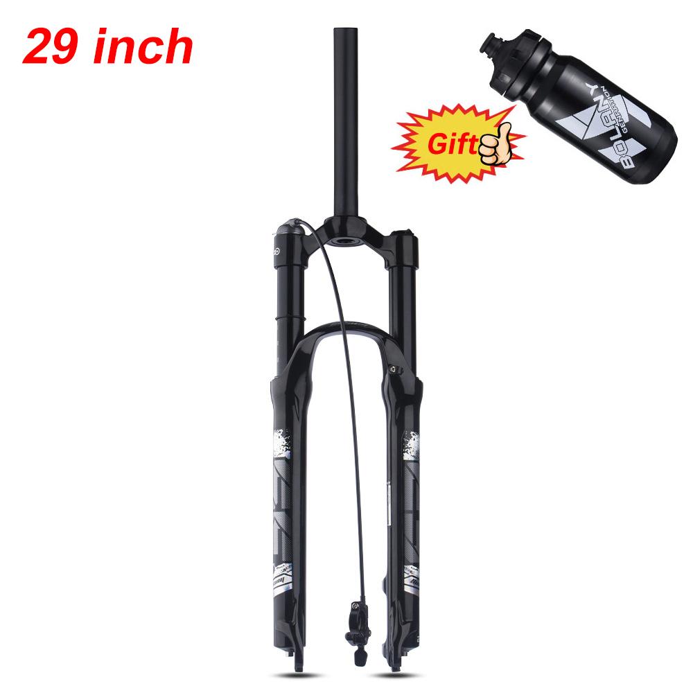 Bolany MTB Fork Magnesium Alloy Air Pressure Suspension 26 27.5 29 Inch Shoulder/wire Control Straight/conical Tube Lock Fork