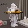 Stable Non-slip Tray Angel Figurine Storage Tray, Elegant Jewelry Exquisite Resin Statue Decorative Accessory Dish, Desktop Organizer for Rings