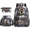 CR7 Ronaldo Backpack Football 67 Print School Bag With Shoulder Bag & Pencil Case For Student Boys Gift Daily Travel Rucksack