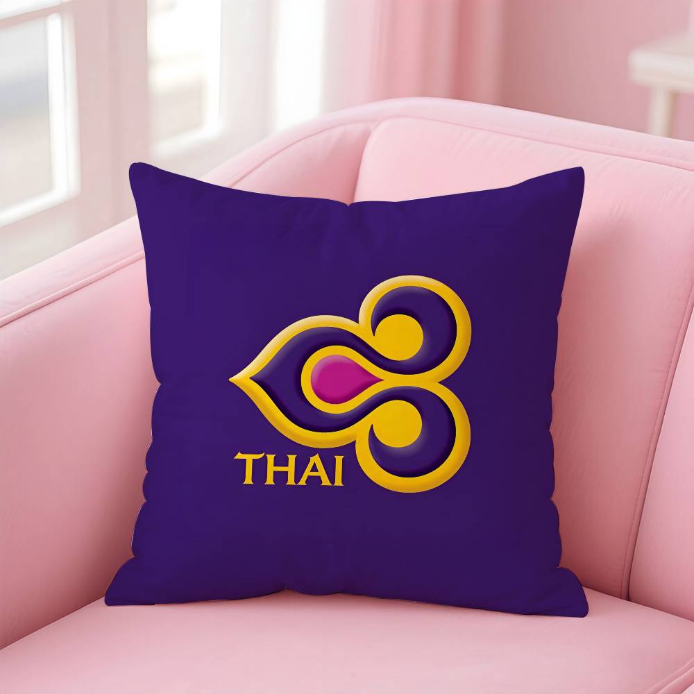 Thai Airways International Pillow Case Comfort Sofa Bed Silky Elegant Invisible Zipper Custom Decorative Cushion Cover