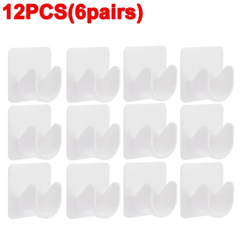 1/16ks Silné držáky závěsných tyčí Háčky Samolepící nástěnné závěsy Pevná spona Závěsný stojan Háček Skříňka Koupelnový háček