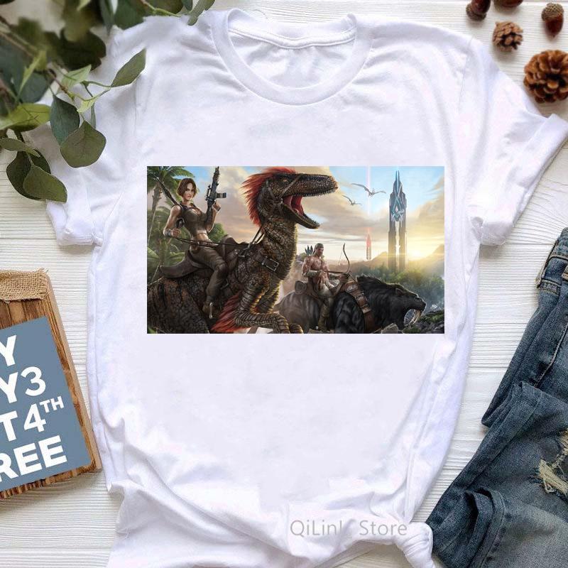 Women Game Lover Tshirt Cool Ark Survival Evolved Print T Shirt Femme Summer 2024 Fashion Graphic Tees Female Streetwear Tops