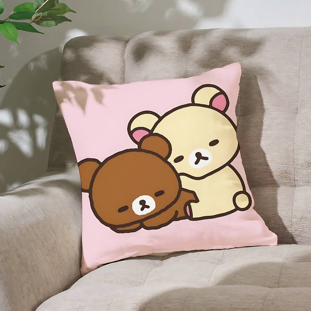 Cute LrilakkumaS Kawaii Pillow Case Cushion Cover Soft Cute Throw Pillow Case For Car Sofa Pillowcase Polyester With Zipper