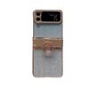 Applicable To Samsung Zflip4 Mobile Phone Case Zflip3 Folding Screen Diamond Glitter All-Inclusive Anti-Drop Protective Leather Case