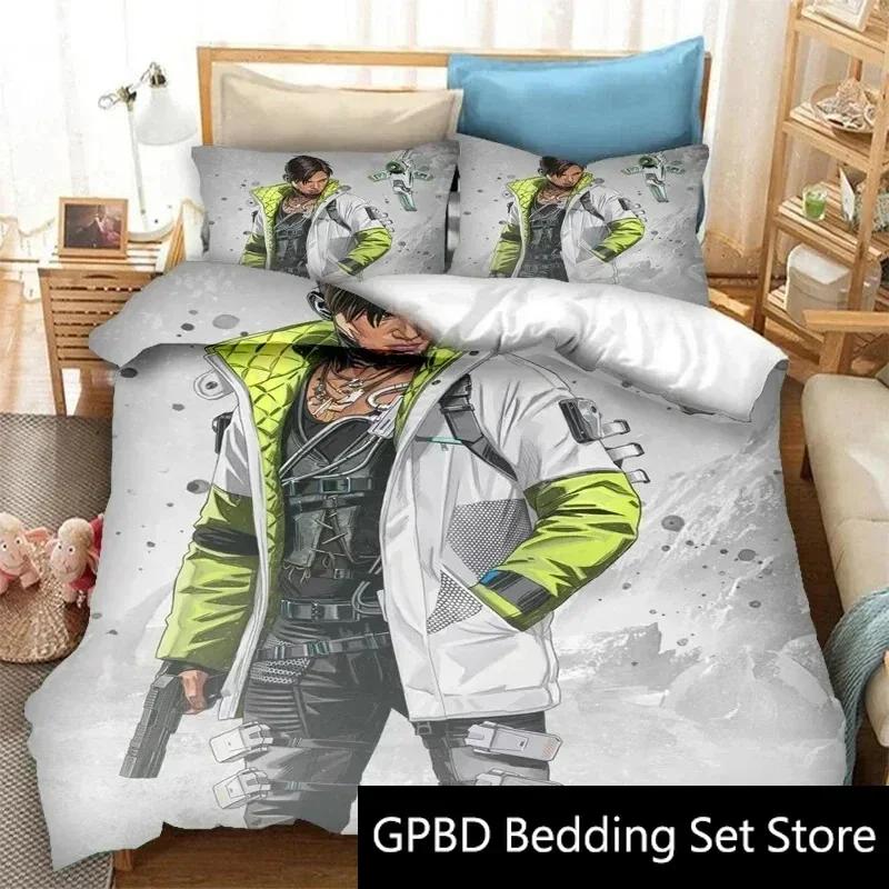 3D Print Apex Legends Game Bedding Set Double Twin King Duvet Cover Comforter Pillowcase Boys Girls Adults Bedroom
