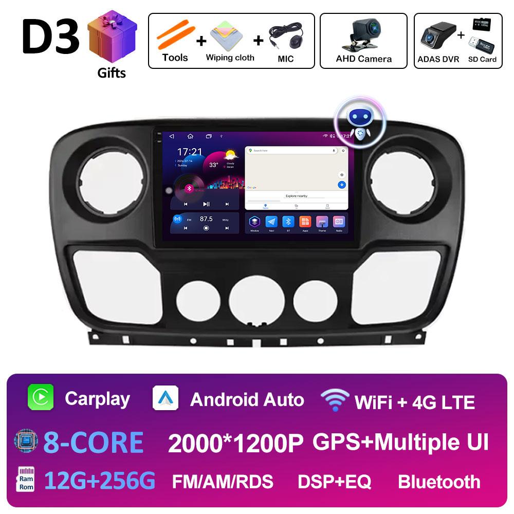 For Renault Master Lll 3 2011 - 2021 GPS Navigation Car Radio Video Multimedia Player Android 14 WIFI Wireless Carplay Head Unit