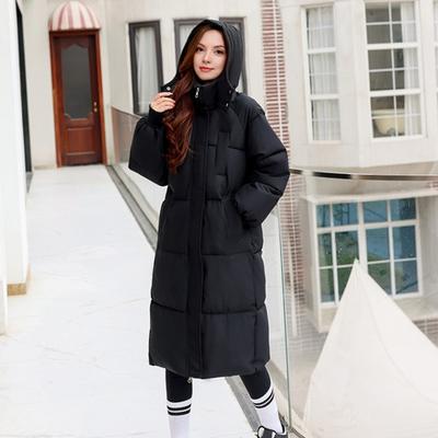 Yousheng Long Puffer Jacket for Women Thicken Warm Quilted Hooded Coat Zip Up Full Length Down Coat Winter Outerwear