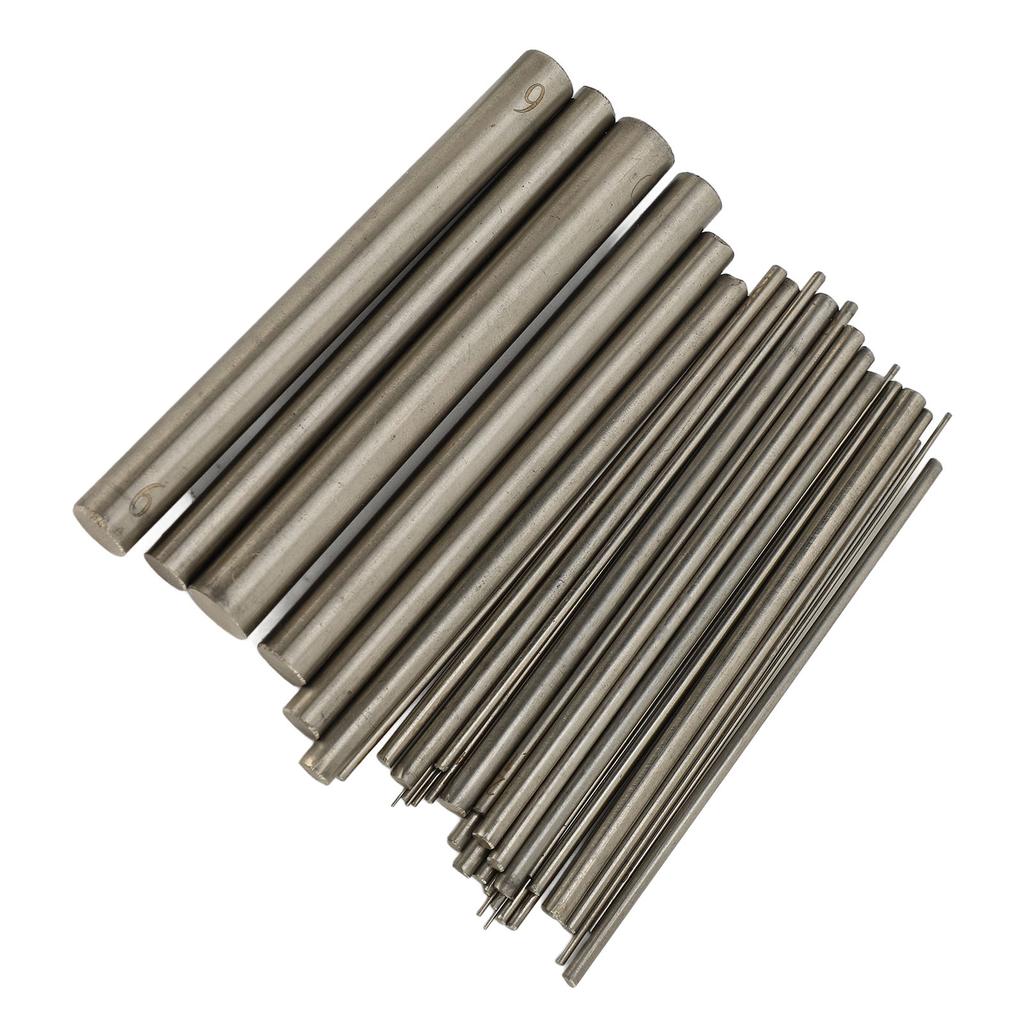 36PCS Wire Winding Rod Stainless Steel Solid Round Metal Rod for Jewelry Making with Storage Box