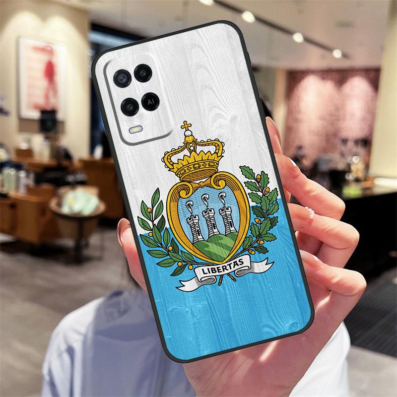 San Marino Flag Case For Oppo A40 A60 A80 A18 A38 A58 A78 A98 A16 A76 A96 A15 A17 A77 A74 A94 A54 A57S Cover