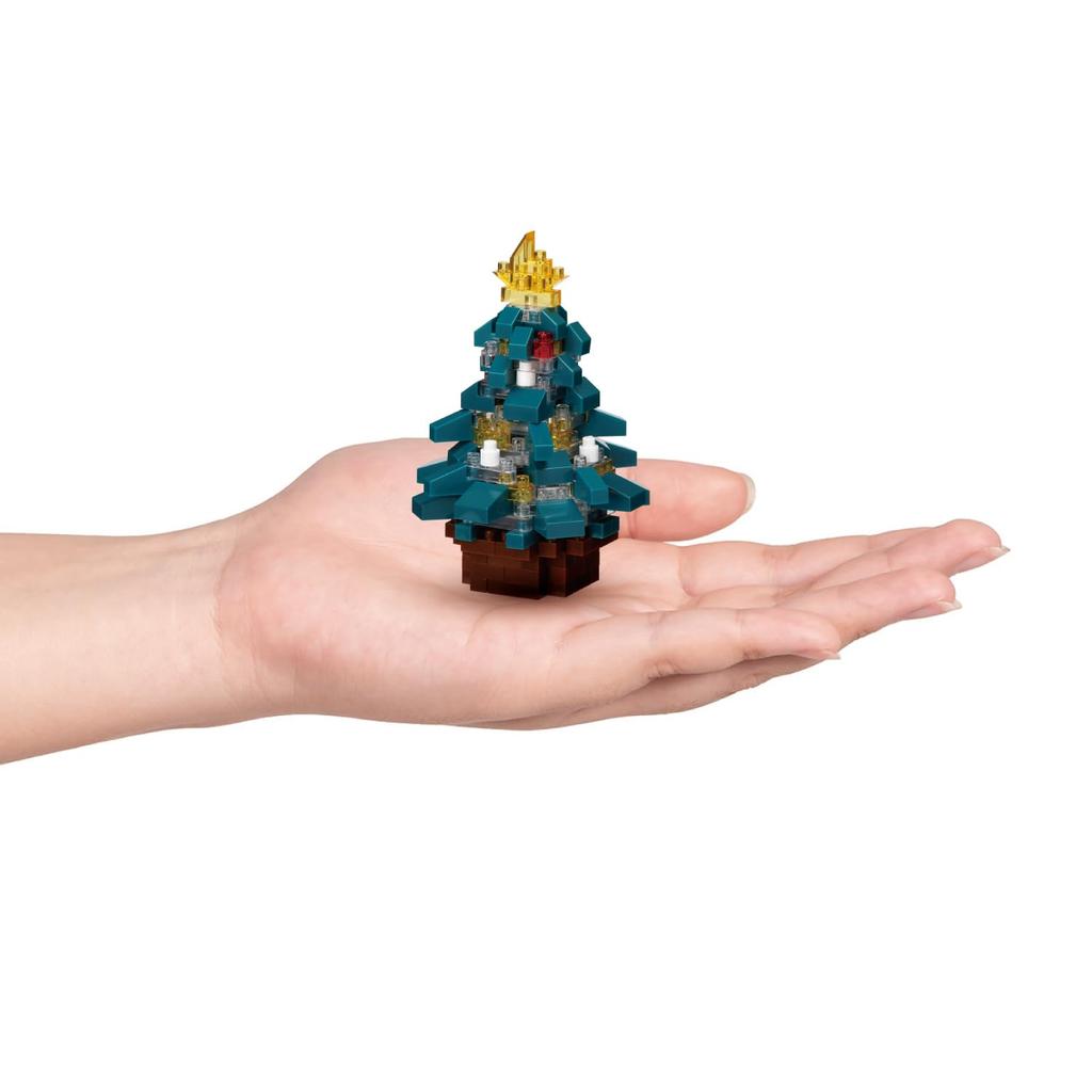 Kawada Nanoblock Christmas 140 x x Ages 12 and Interior Tree, pieces, 4.8 4.8 7.2 cm, up, Decor, Hobby, NBC_381